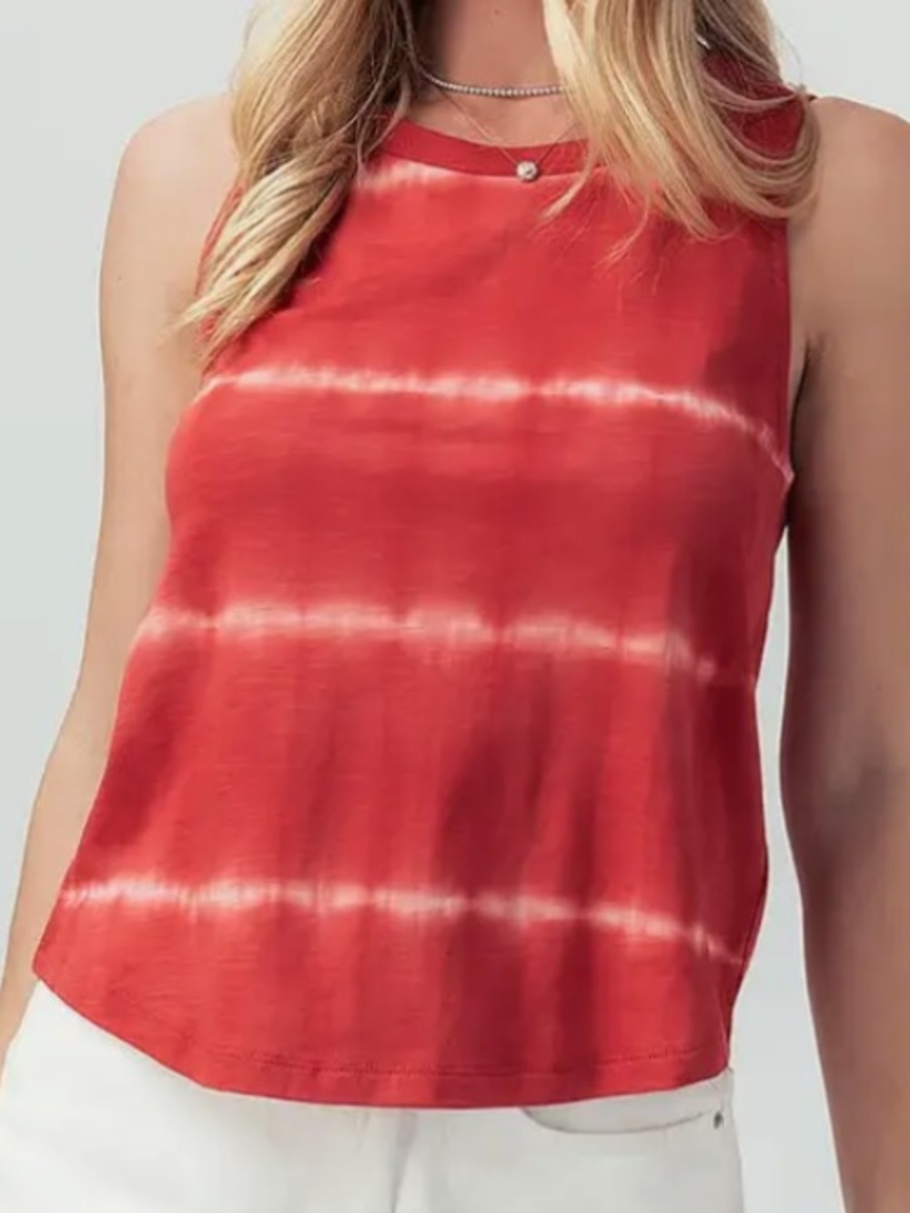 Double Zero Red Tie-Dye Crewneck Tank